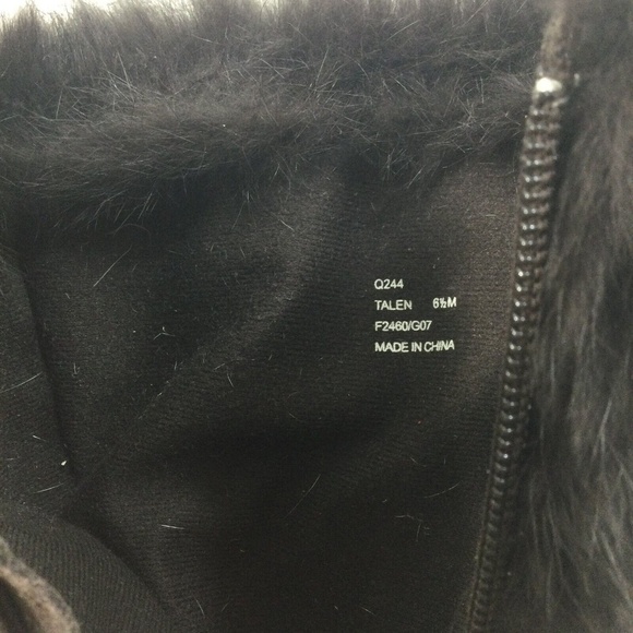 Coach Talen Suede Quilted Brown Rabbit Fur Cuff Snow Bunny Winter Boots 6.5M - Picture 4 of 10